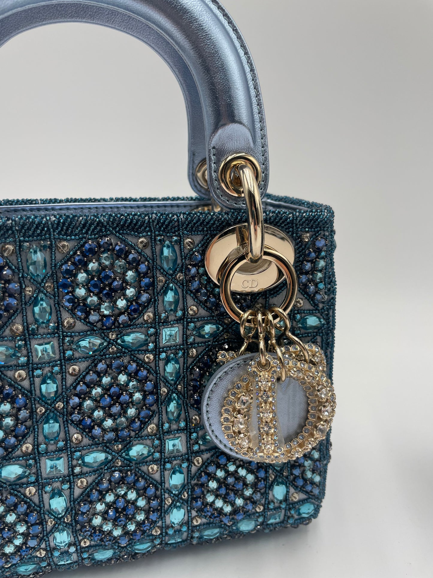 Rare Mini Lady Dior Beaded, blue