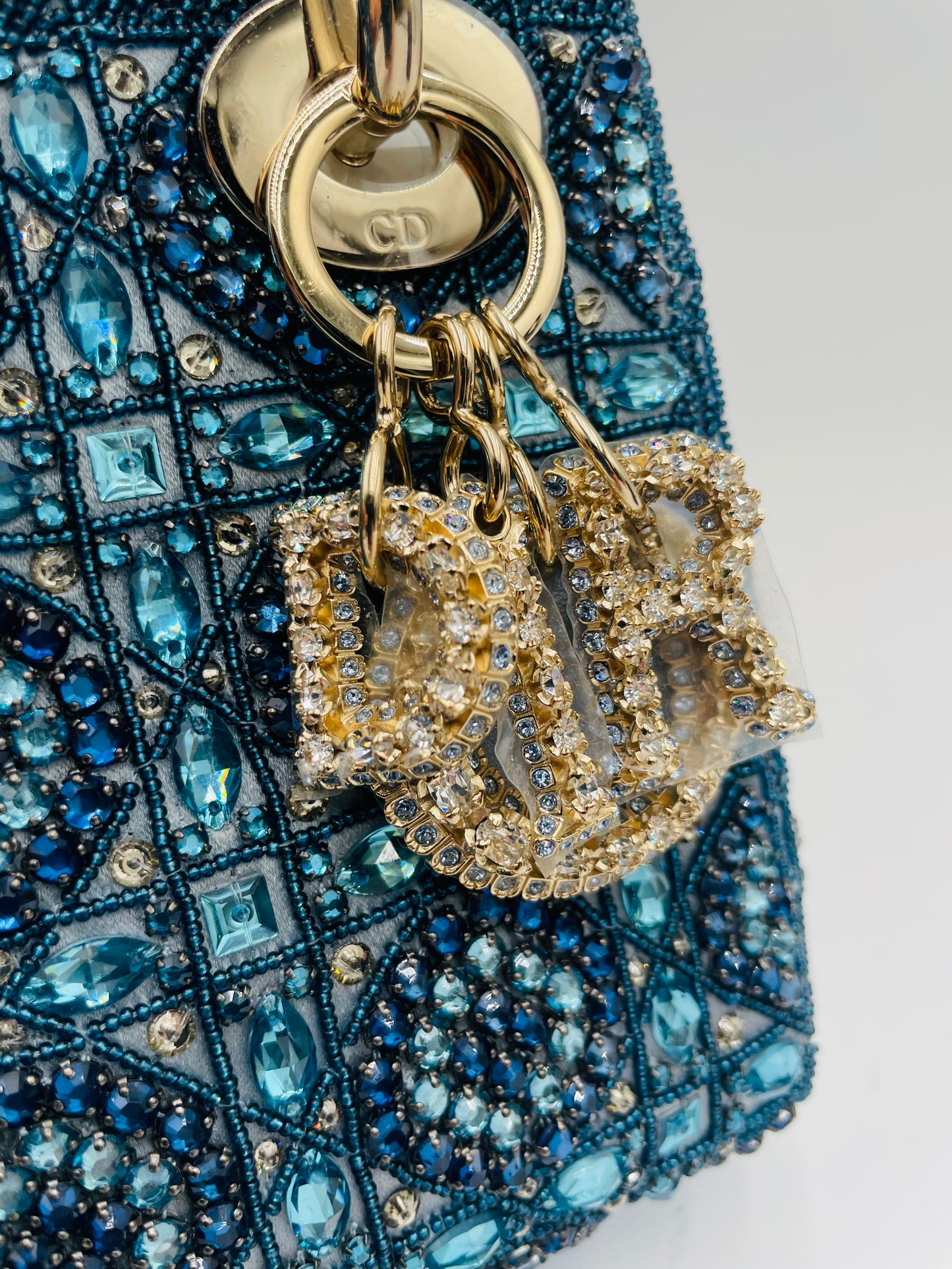 Rare Mini Lady Dior Beaded, blue