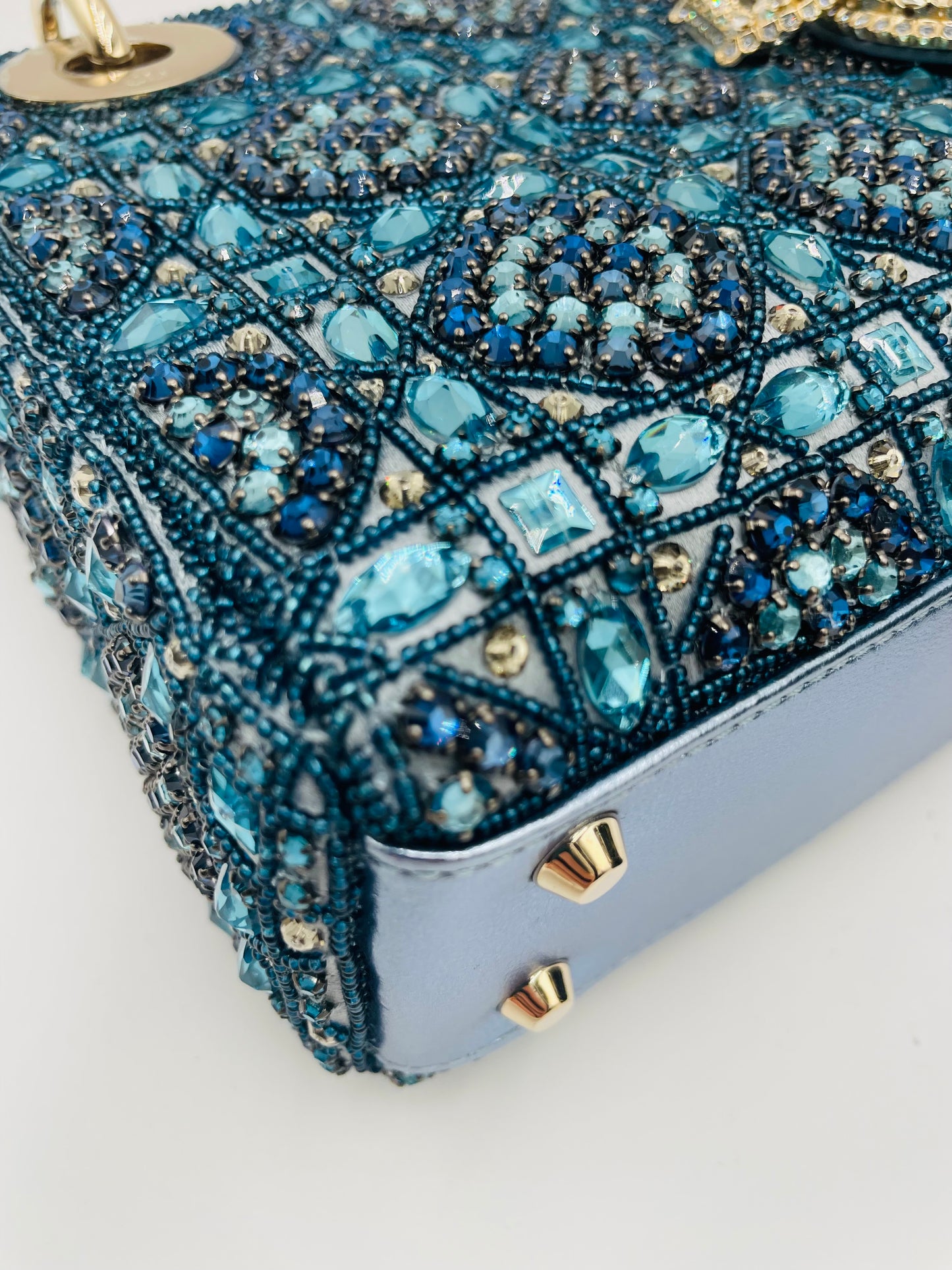 Rare Mini Lady Dior Beaded, blue