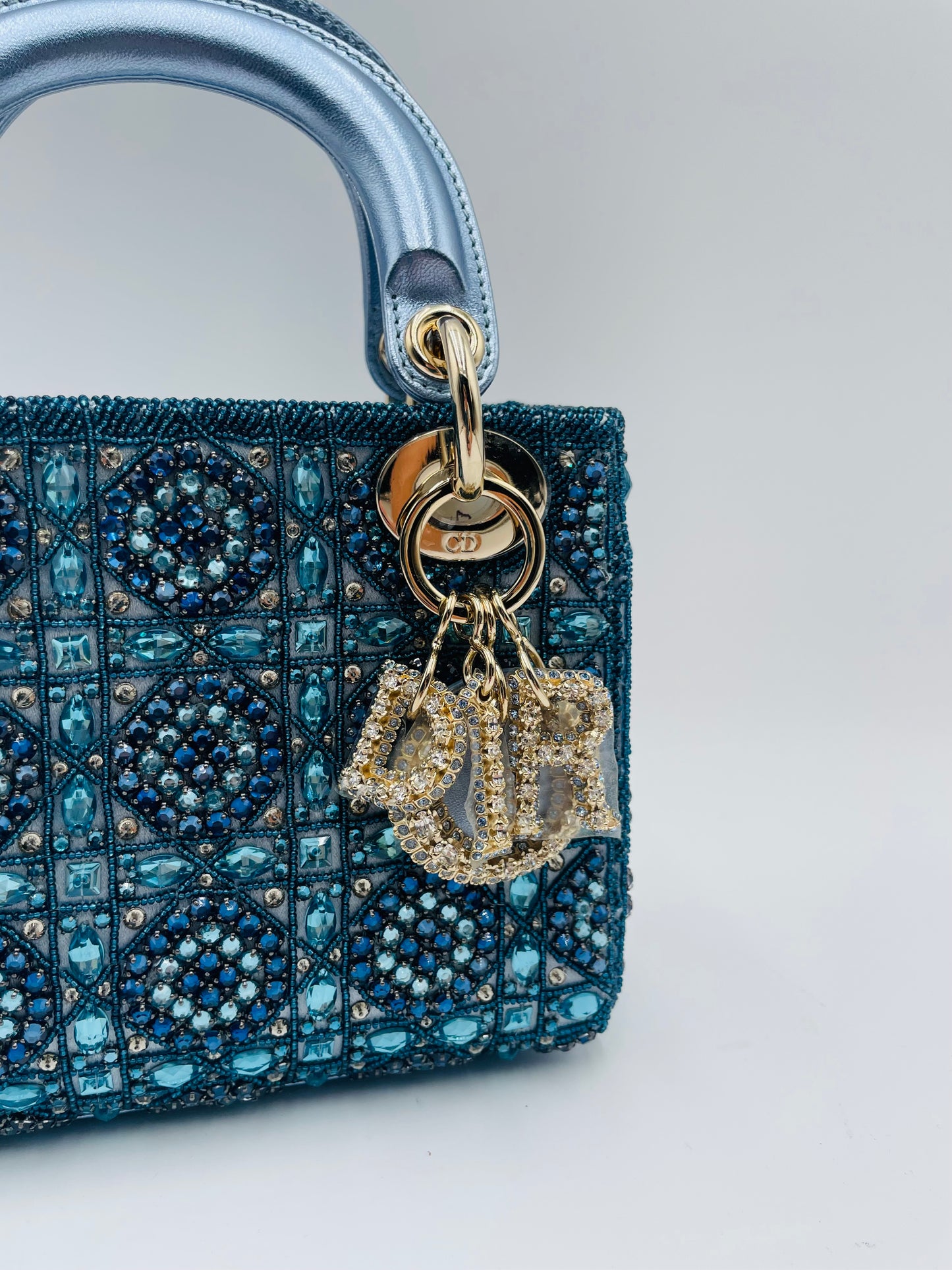 Rare Mini Lady Dior Beaded, blue