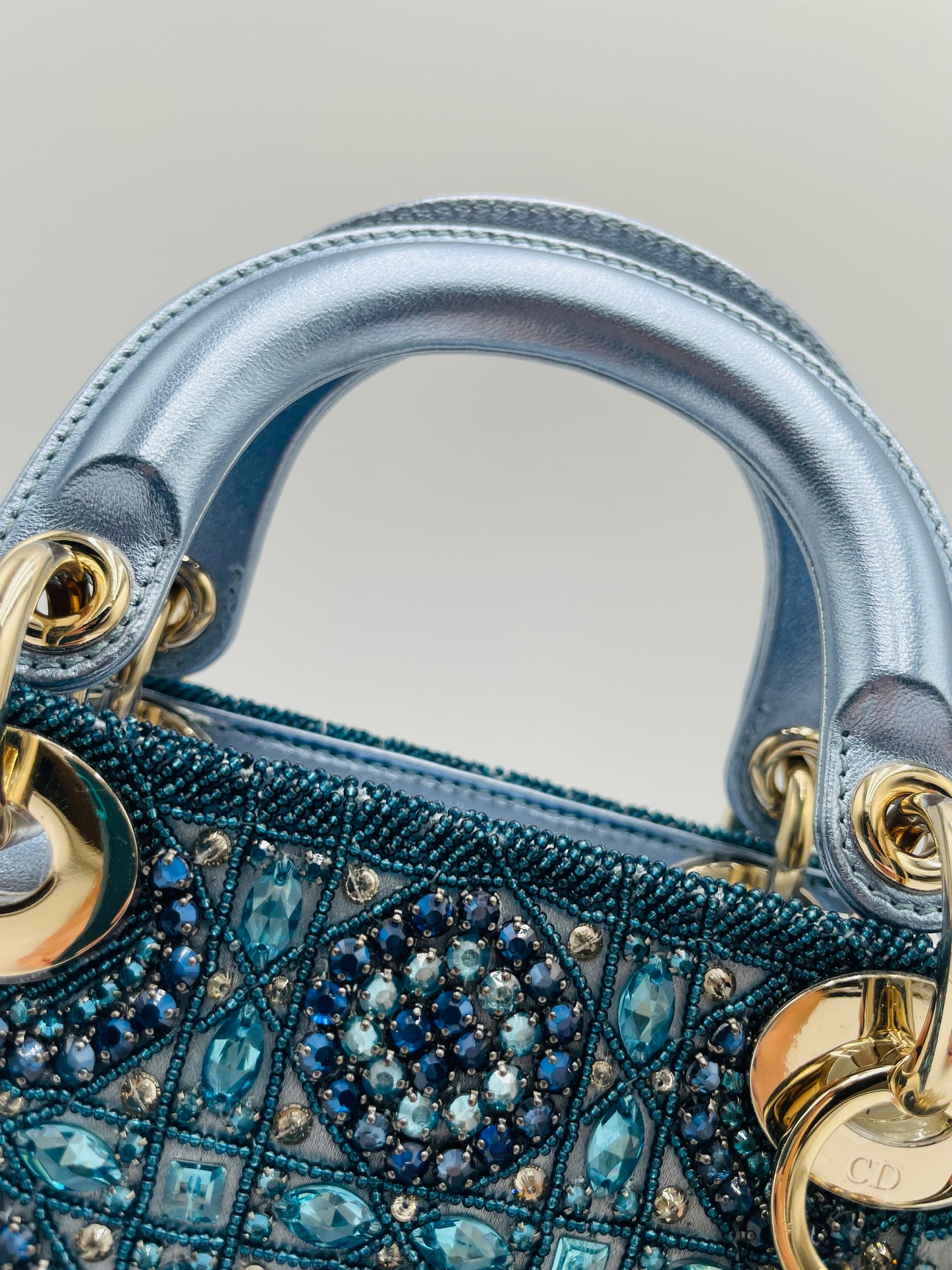 Rare Mini Lady Dior Beaded, blue