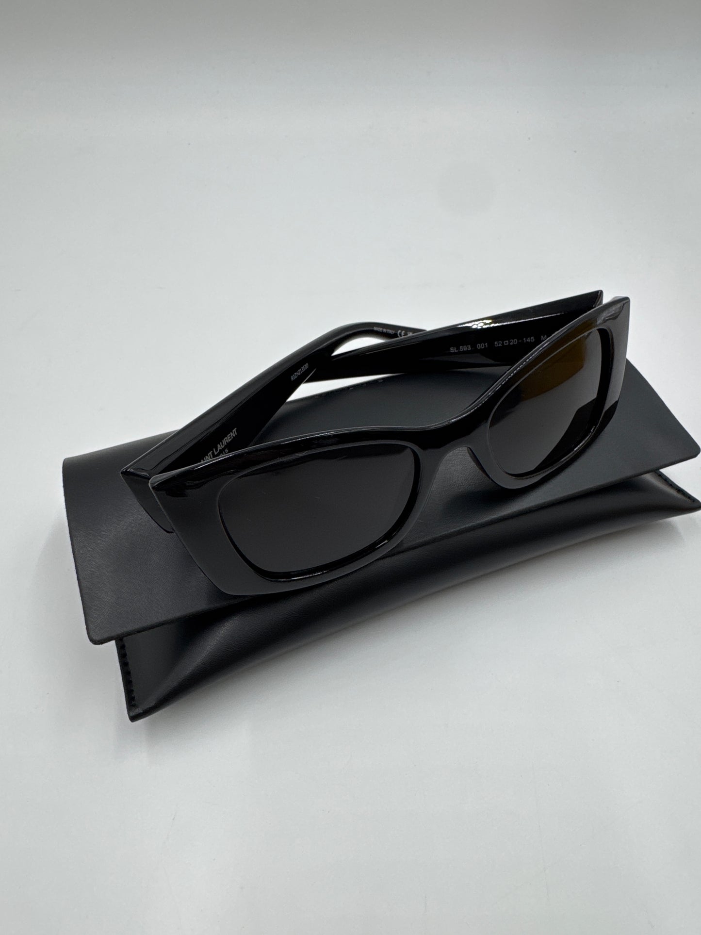 YSL Rectangular Frame Cat-eye Sunglasses, black