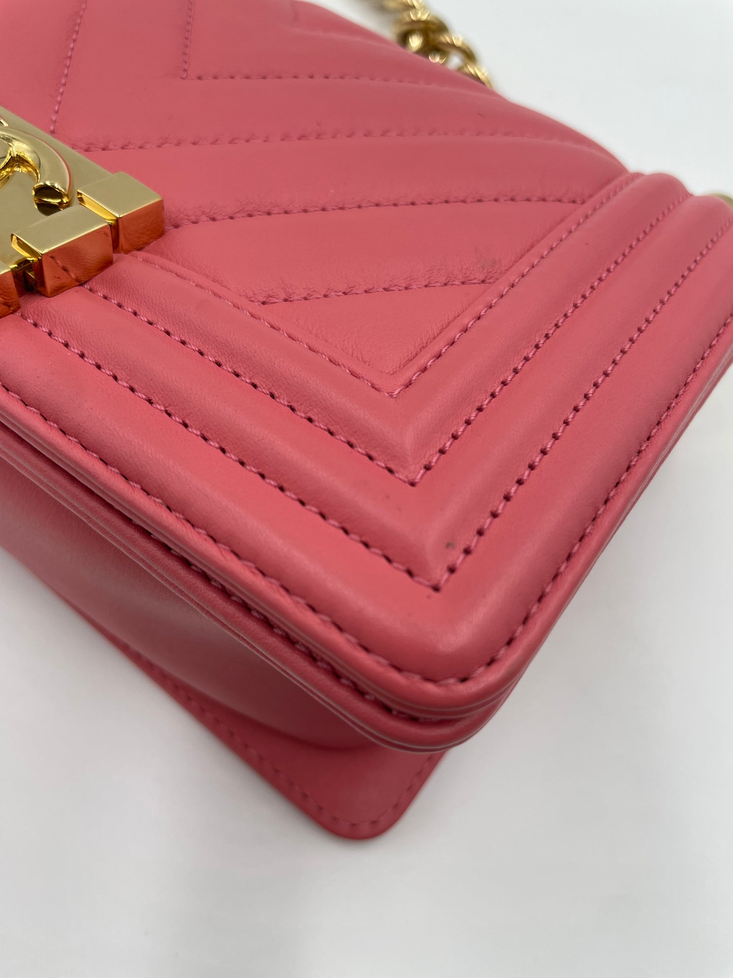 Chanel Chevron Boy Bag, Pink