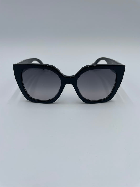 Gucci Square Frame Cat-Eye Sunglasses, Black