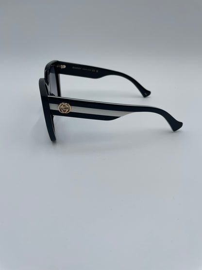 Gucci Square Frame Cat-Eye Sunglasses, Black