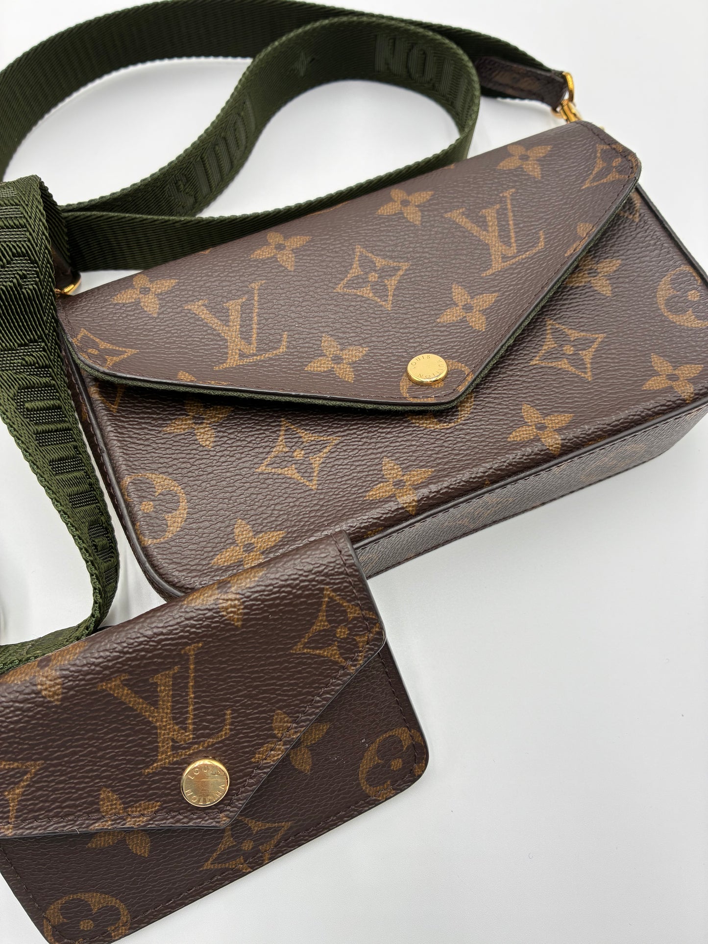Louis Vuitton Monogram Felicie Strap & Go Crossbody bag, Green Strap