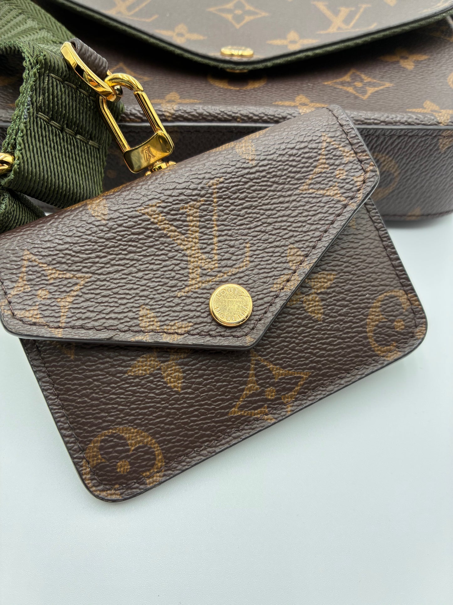 Louis Vuitton Monogram Felicie Strap & Go Crossbody bag, Green Strap