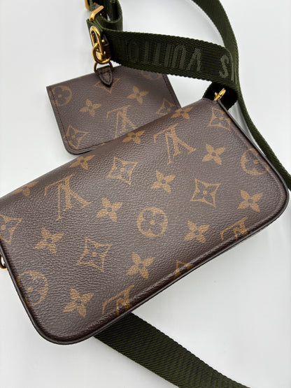 Louis Vuitton Monogram Felicie Strap & Go Crossbody bag, Green Strap