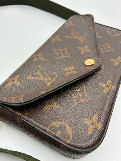 Louis Vuitton Monogram Felicie Strap & Go Crossbody bag, Green Strap