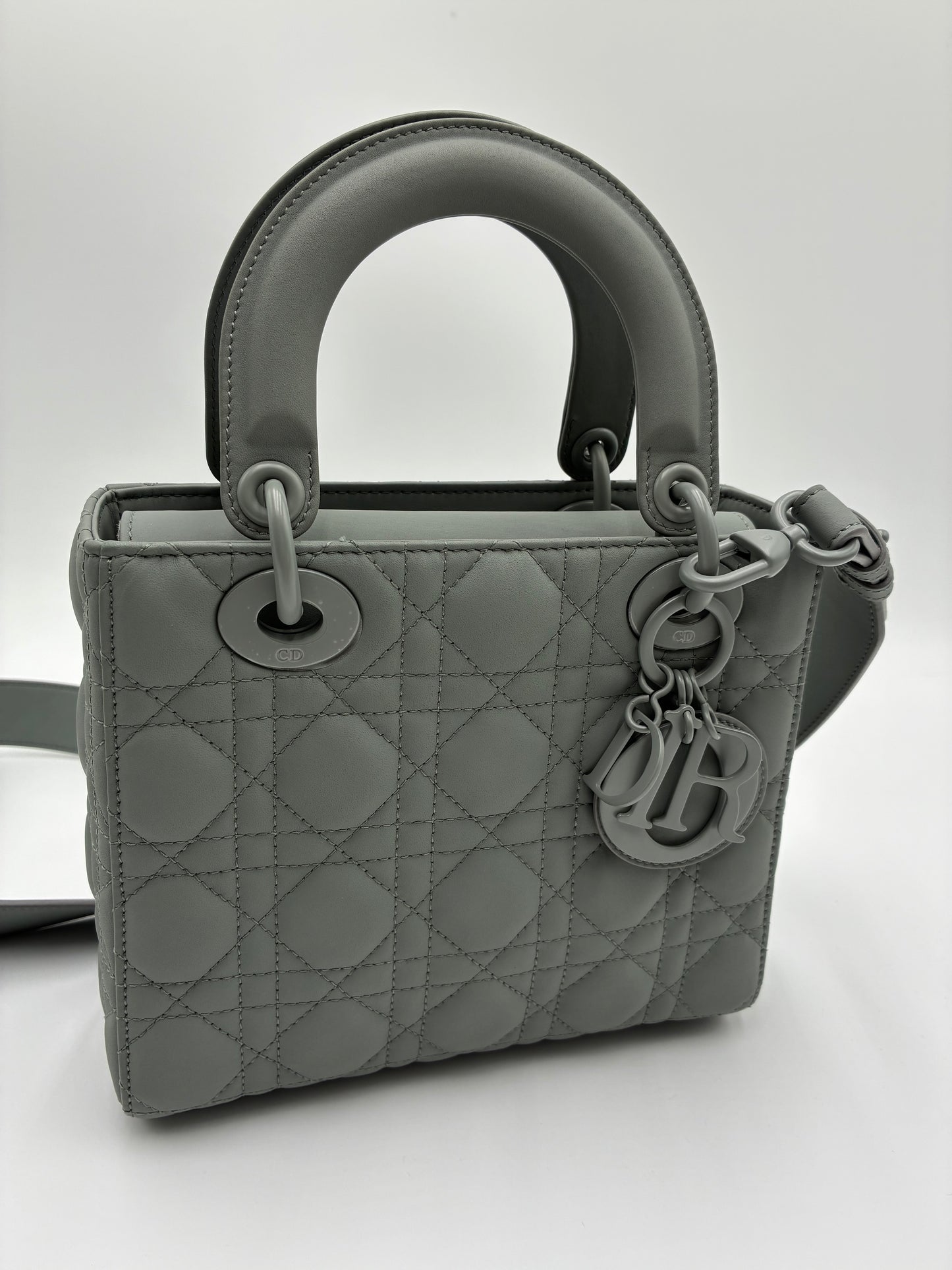 Lady Dior Bag, Matte Grey, Small