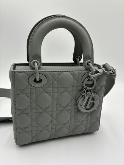 Lady Dior Bag, Matte Grey, Small