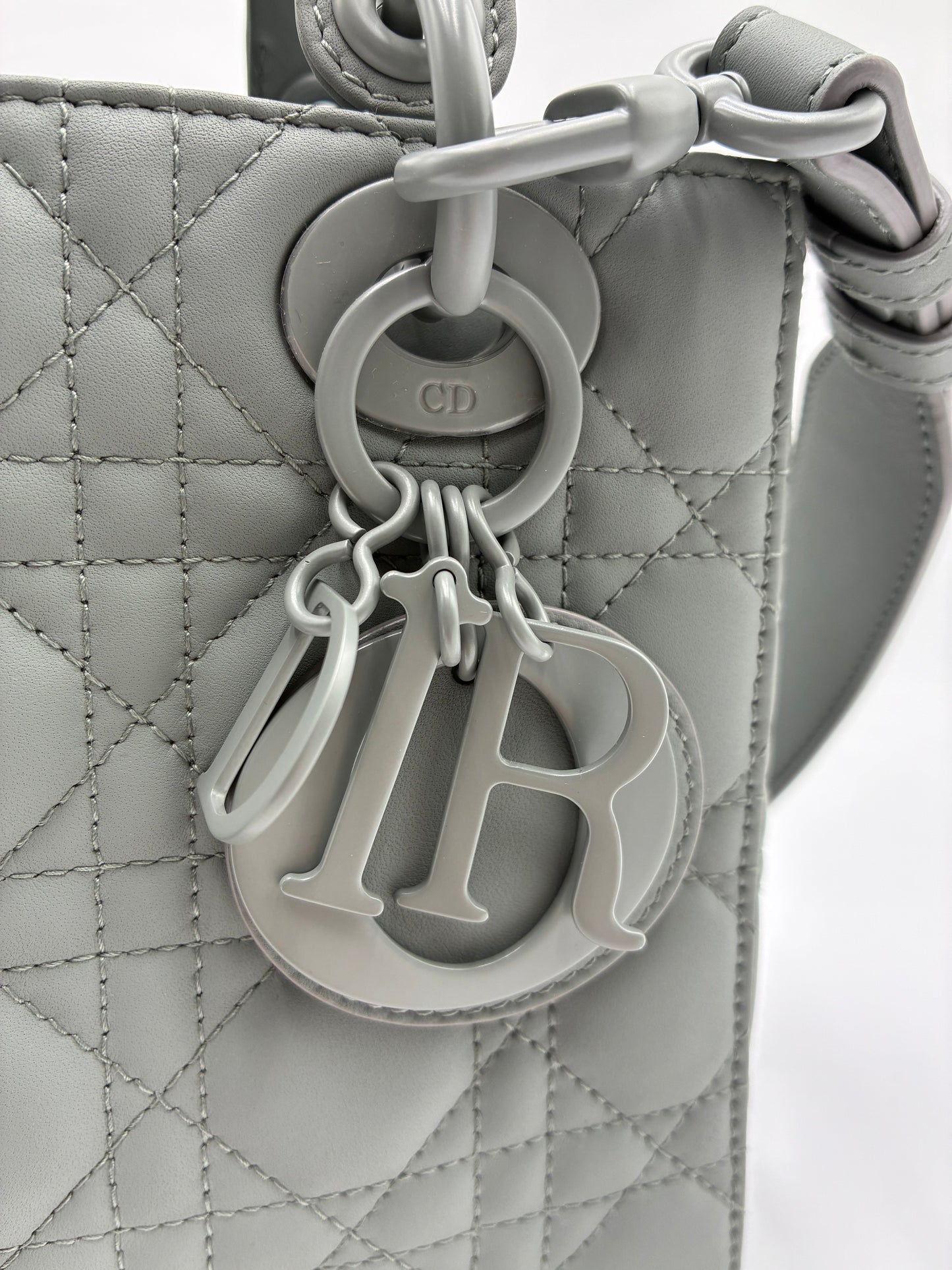 Lady Dior Bag, Matte Grey, Small