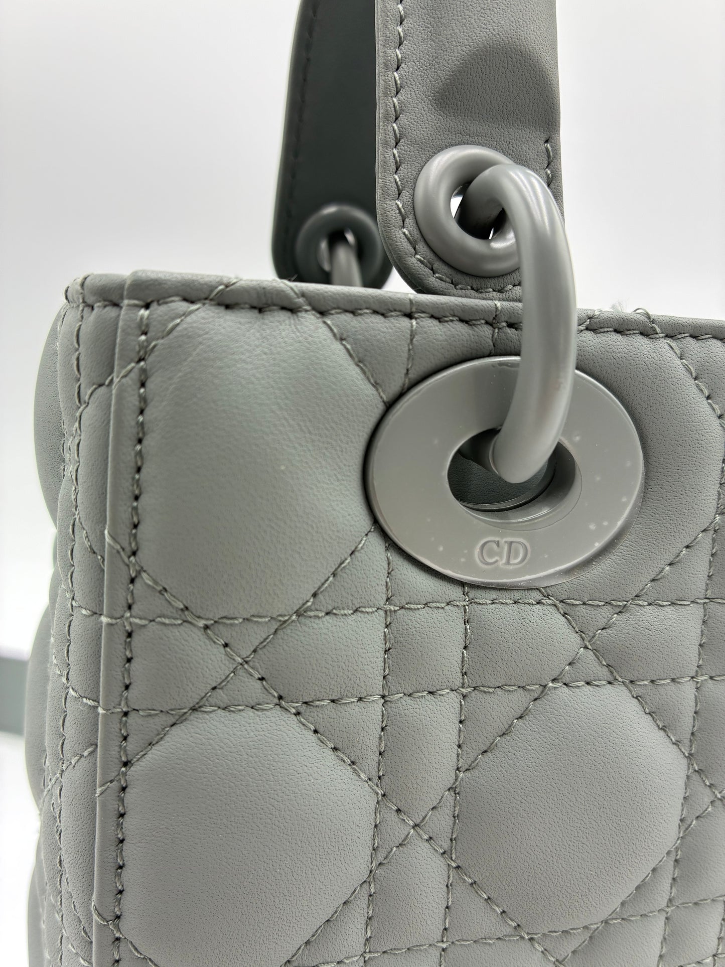 Lady Dior Bag, Matte Grey, Small