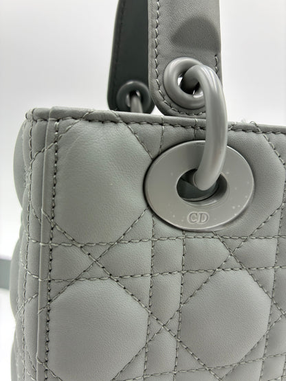 Lady Dior Bag, Matte Grey, Small