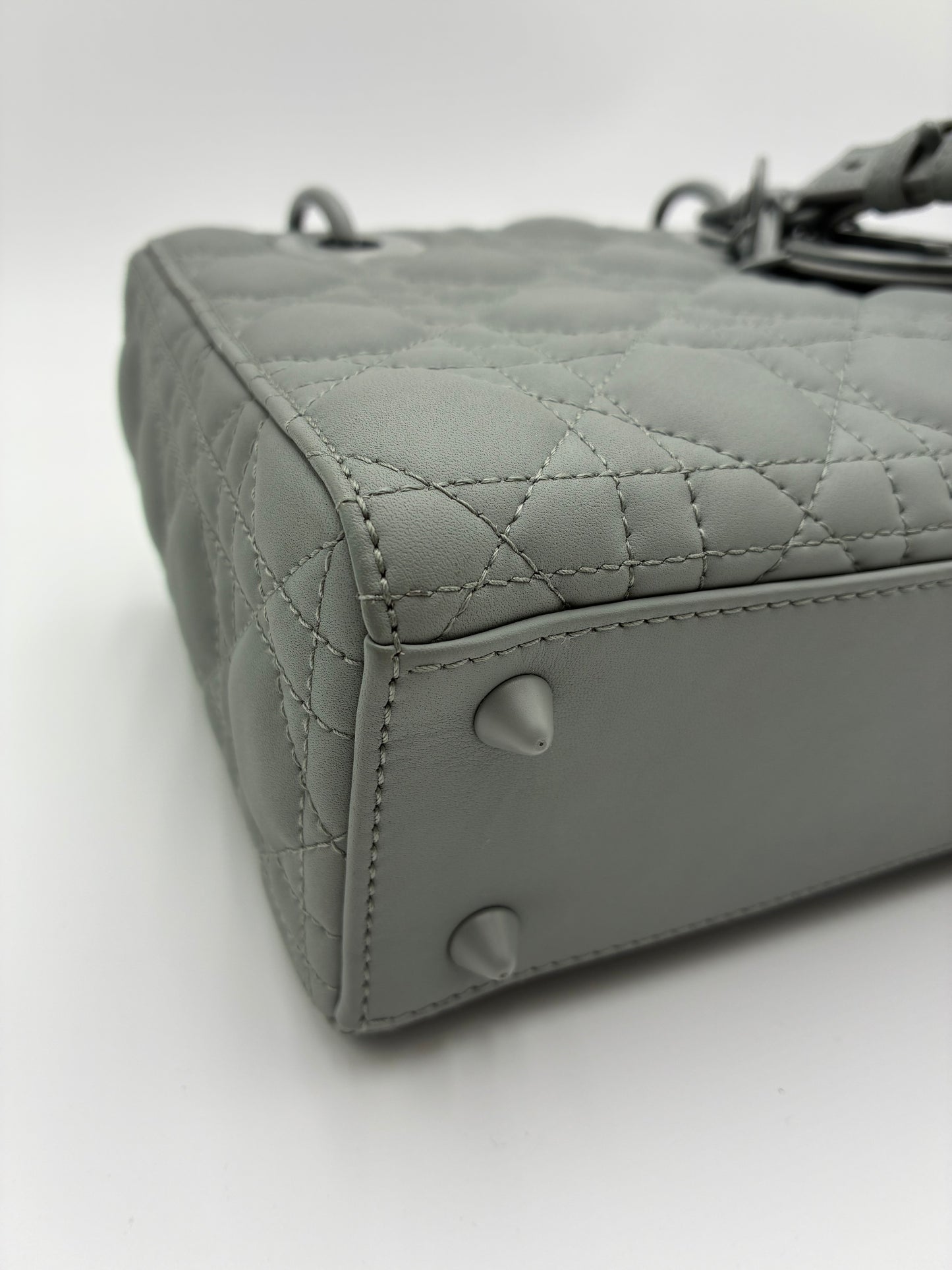 Lady Dior Bag, Matte Grey, Small