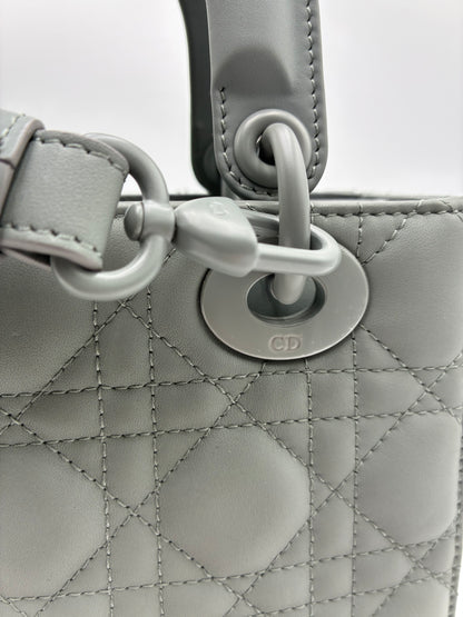 Lady Dior Bag, Matte Grey, Small