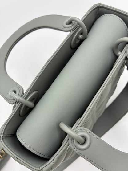 Lady Dior Bag, Matte Grey, Small