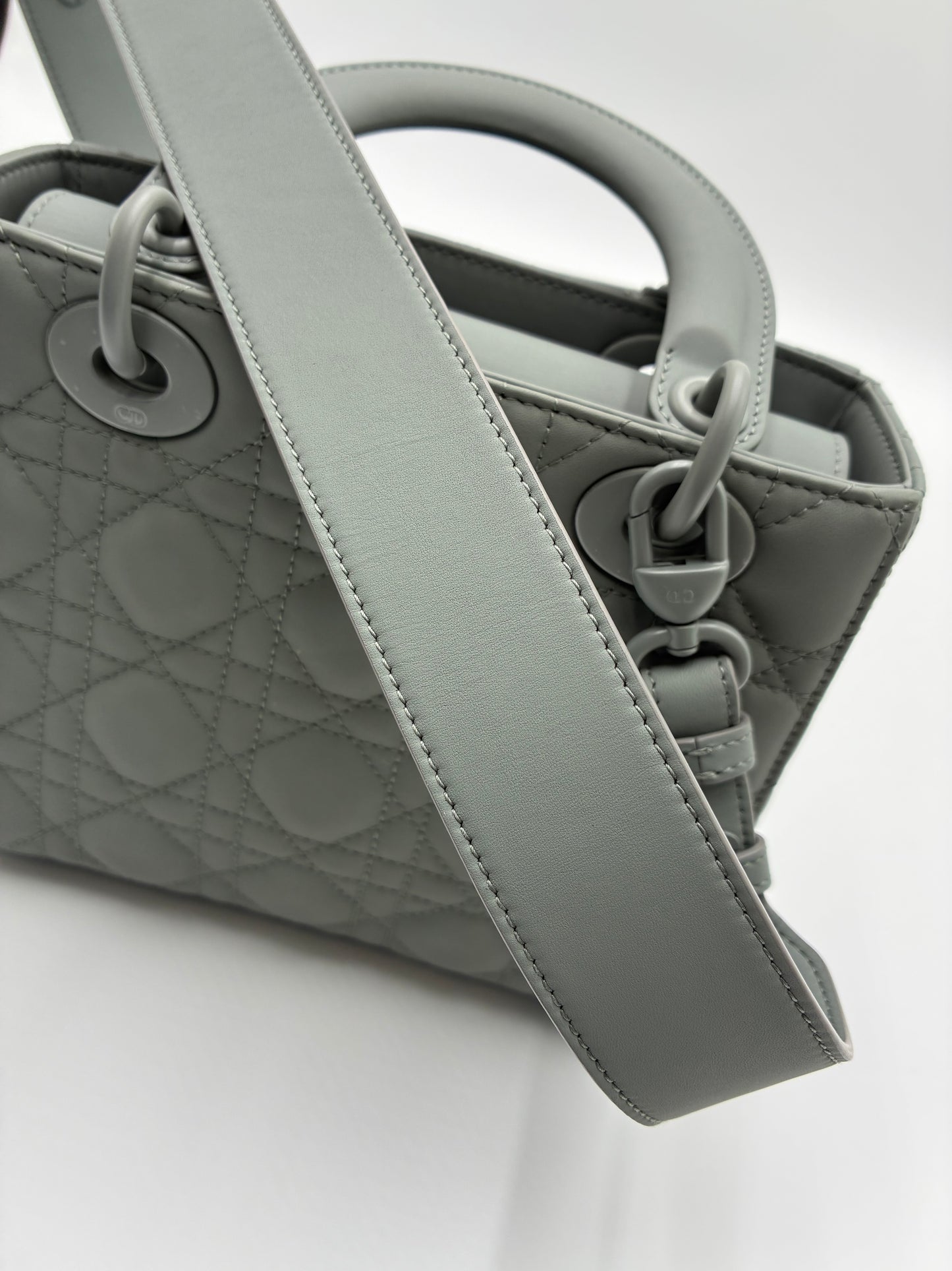 Lady Dior Bag, Matte Grey, Small