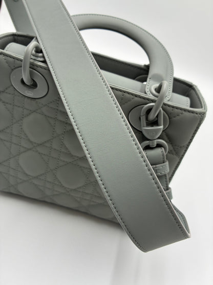 Lady Dior Bag, Matte Grey, Small