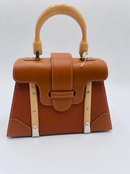 Goyard Saigon Leather Shoulderbag, Saddle Brown