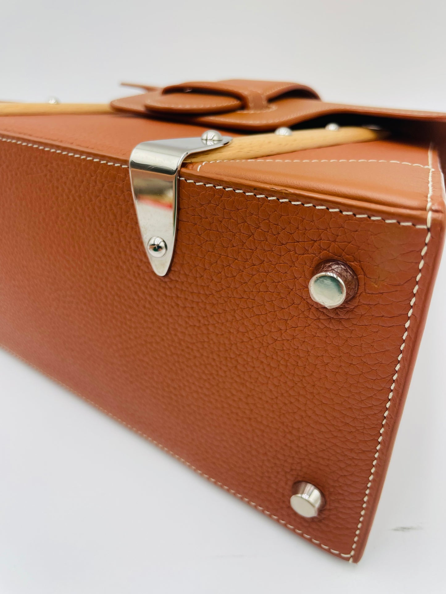 Goyard Saigon Leather Shoulderbag, Saddle Brown