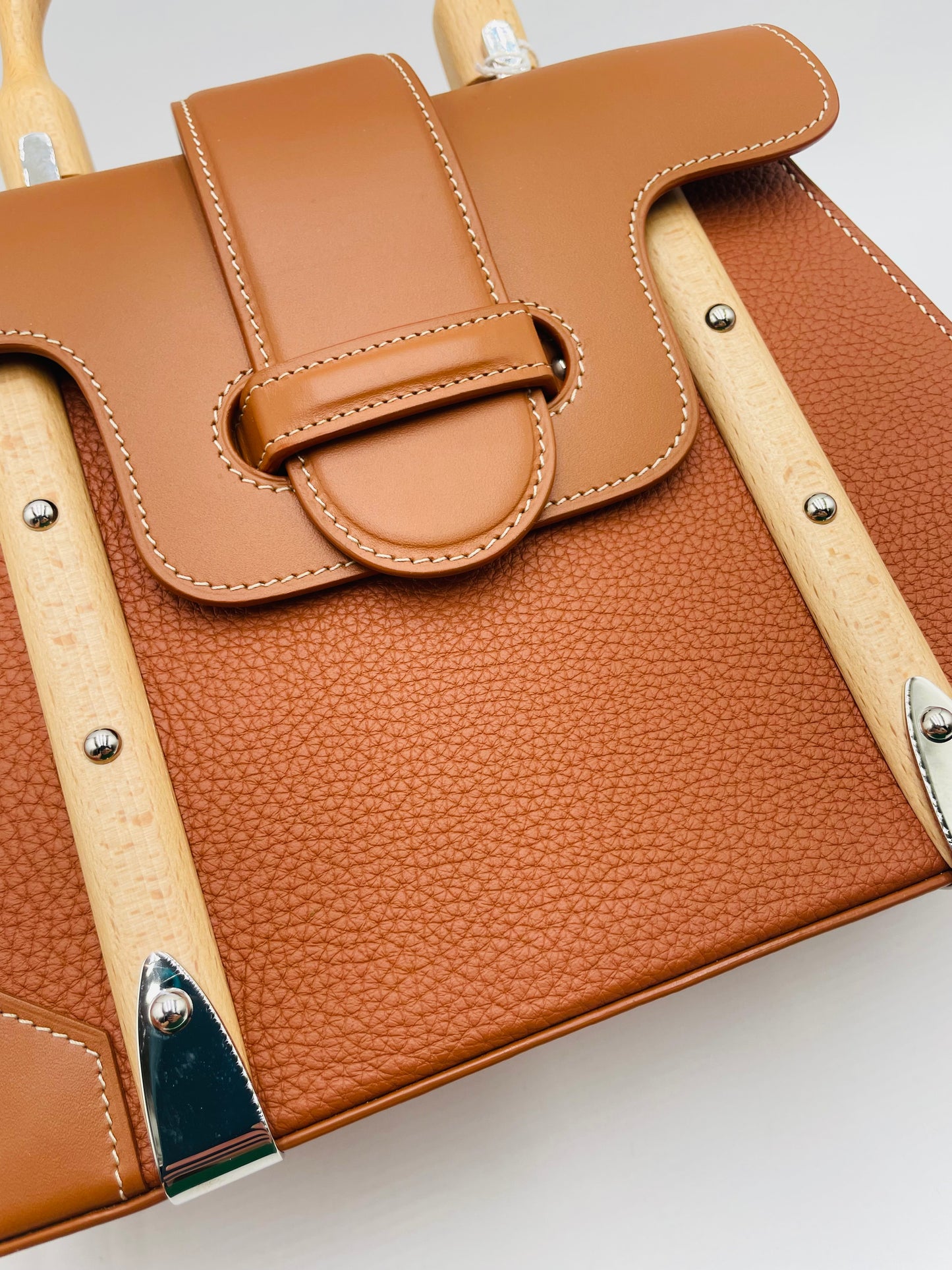 Goyard Saigon Leather Shoulderbag, Saddle Brown