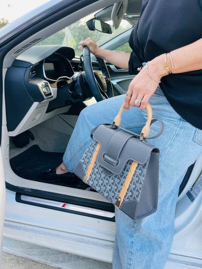 Goyard Saigon Structure Top Handle Bag, Grey