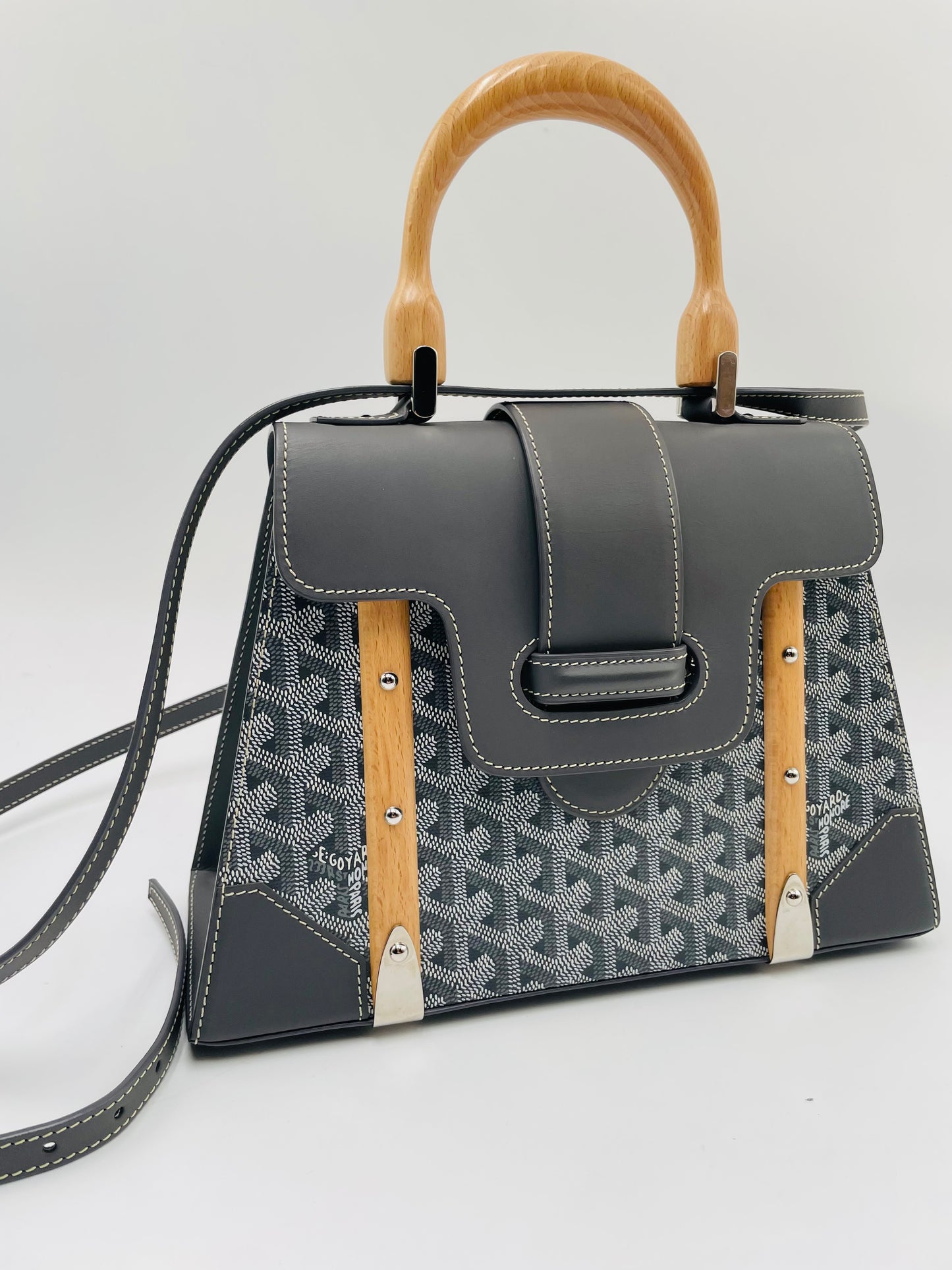 Goyard Saigon Structure Top Handle Bag, Grey