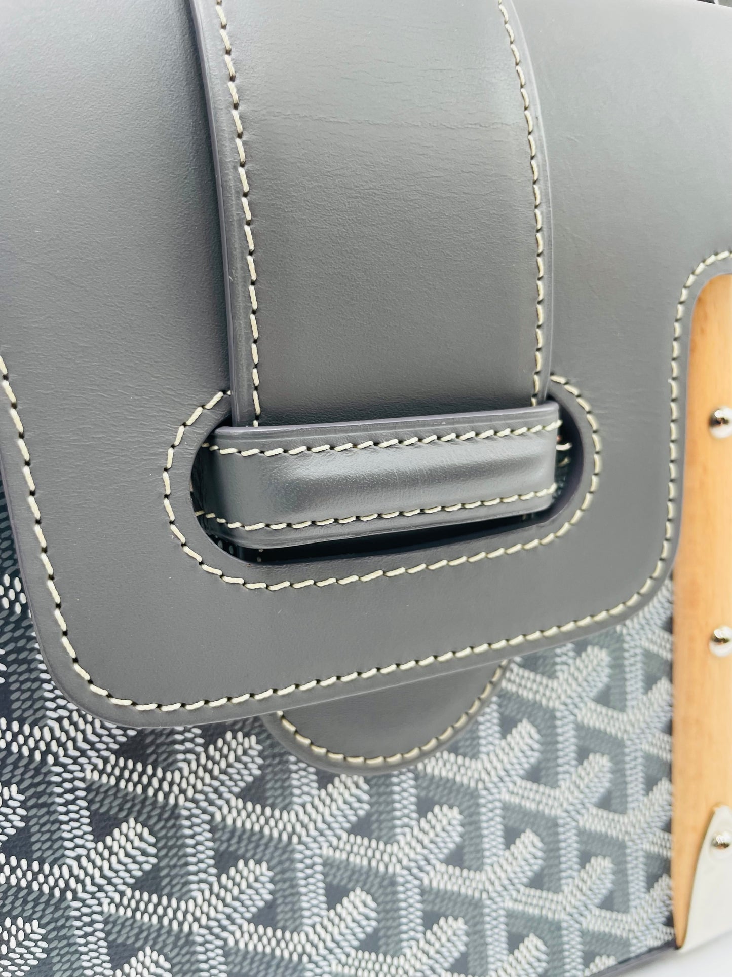 Goyard Saigon Structure Top Handle Bag, Grey