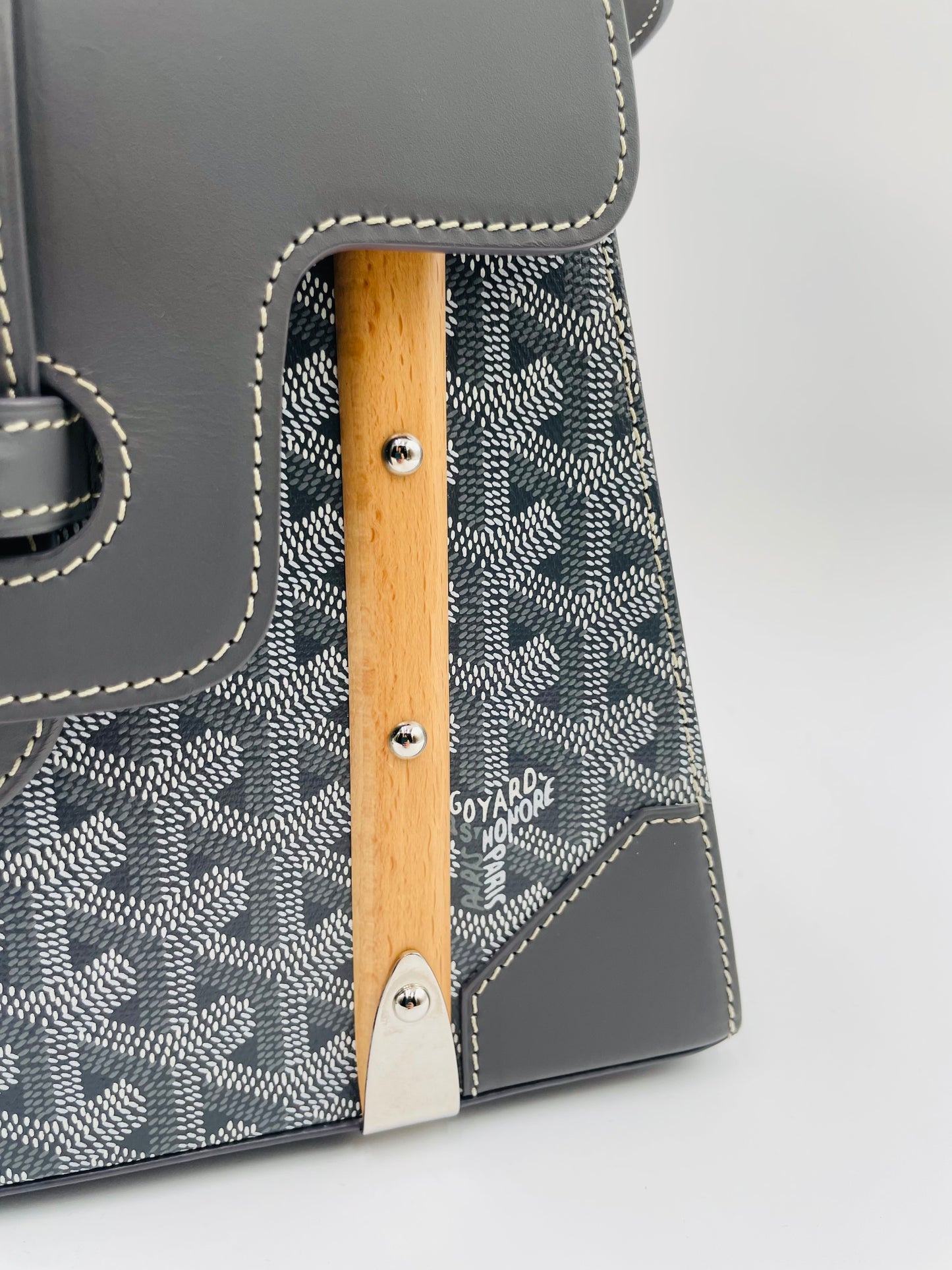 Goyard Saigon Structure Top Handle Bag, Grey