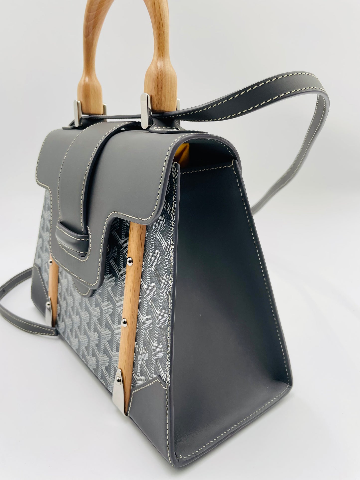 Goyard Saigon Structure Top Handle Bag, Grey