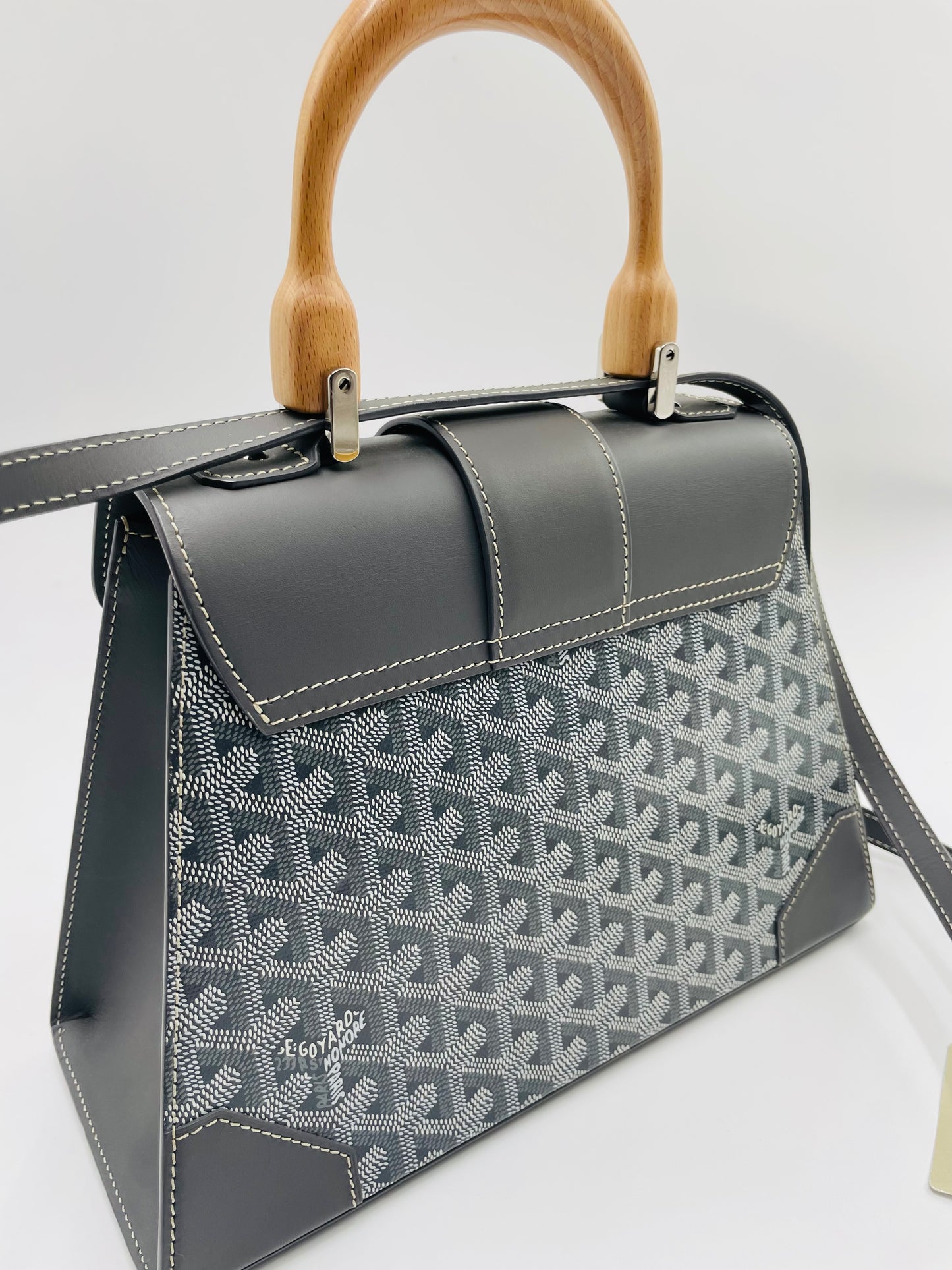 Goyard Saigon Structure Top Handle Bag, Grey