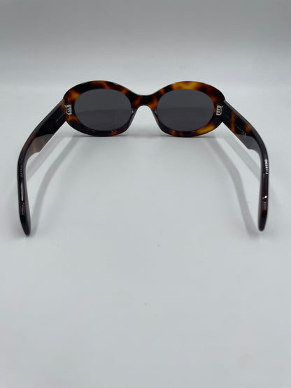 Celine Triomphe Oval Sunglasses, Blonde Havana