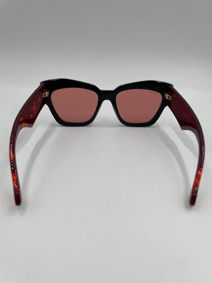 Gucci Black/Red Rectangular Frame Sunglasses