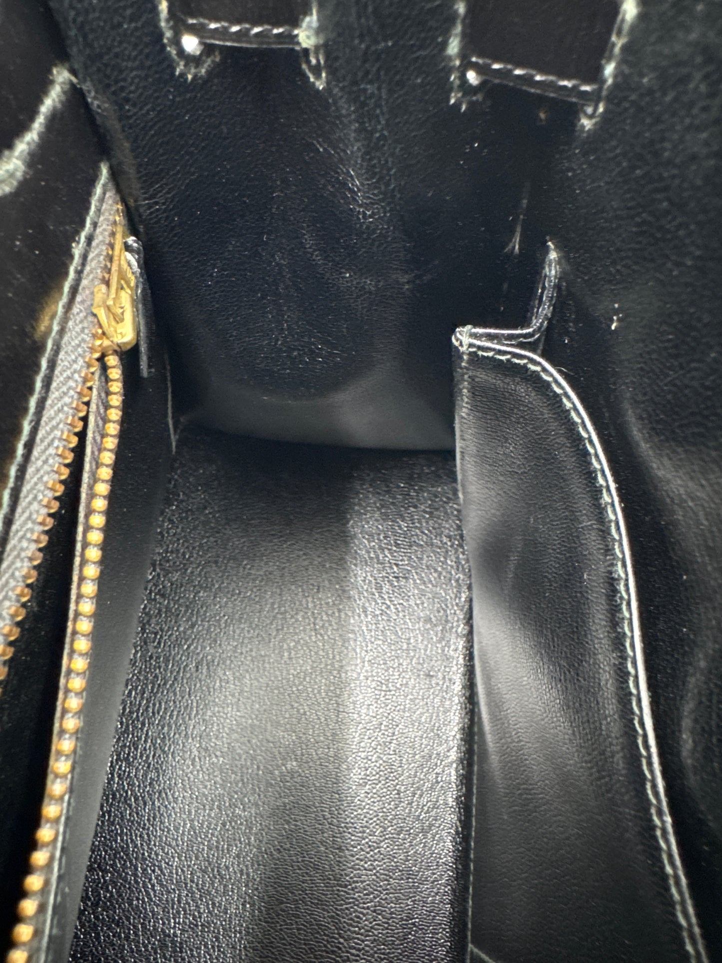 Hermes 1990 Kelly Black Box 32 Bag, Black