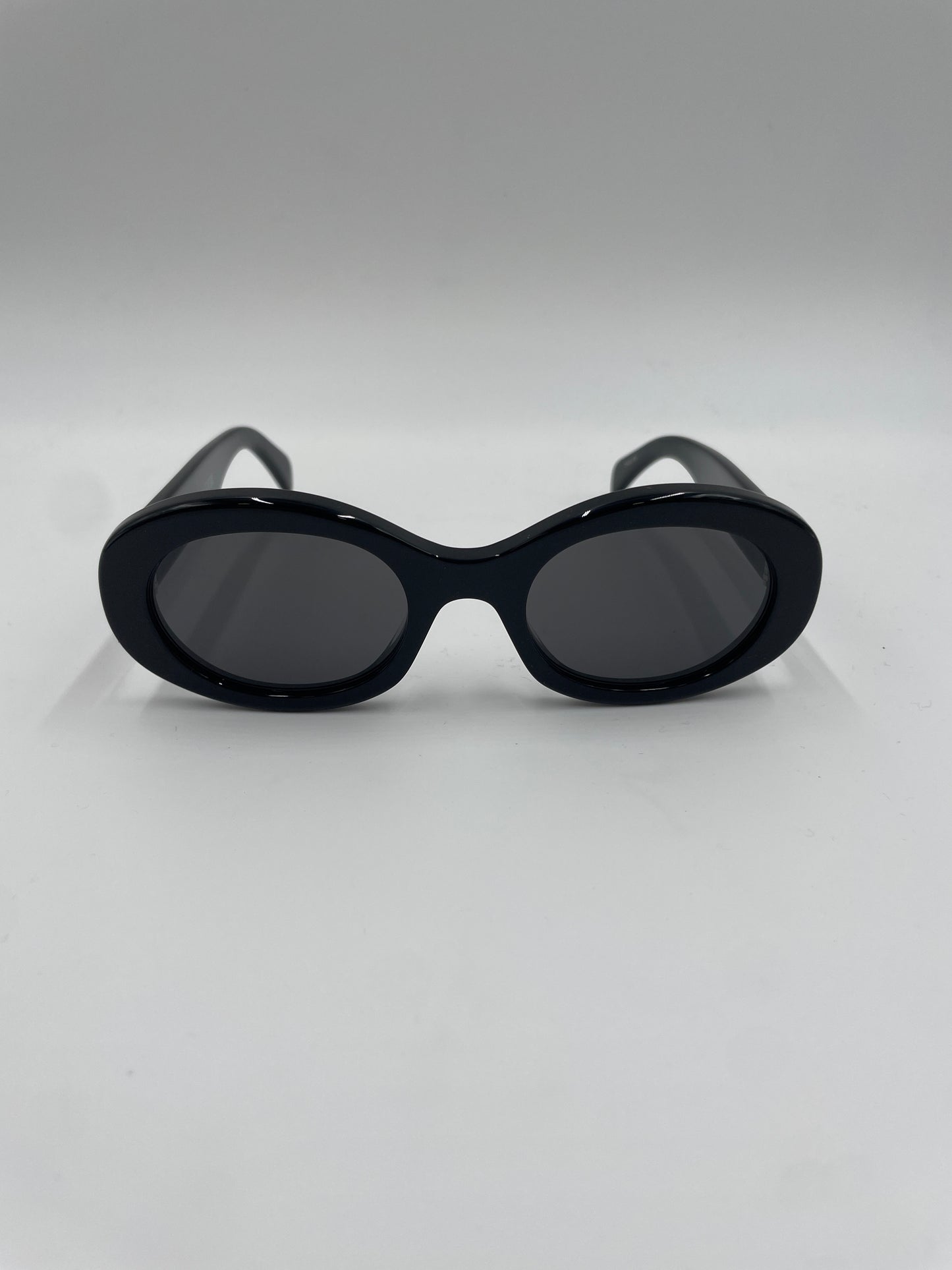 Celine Triomphe Oval Sunglasses, Black