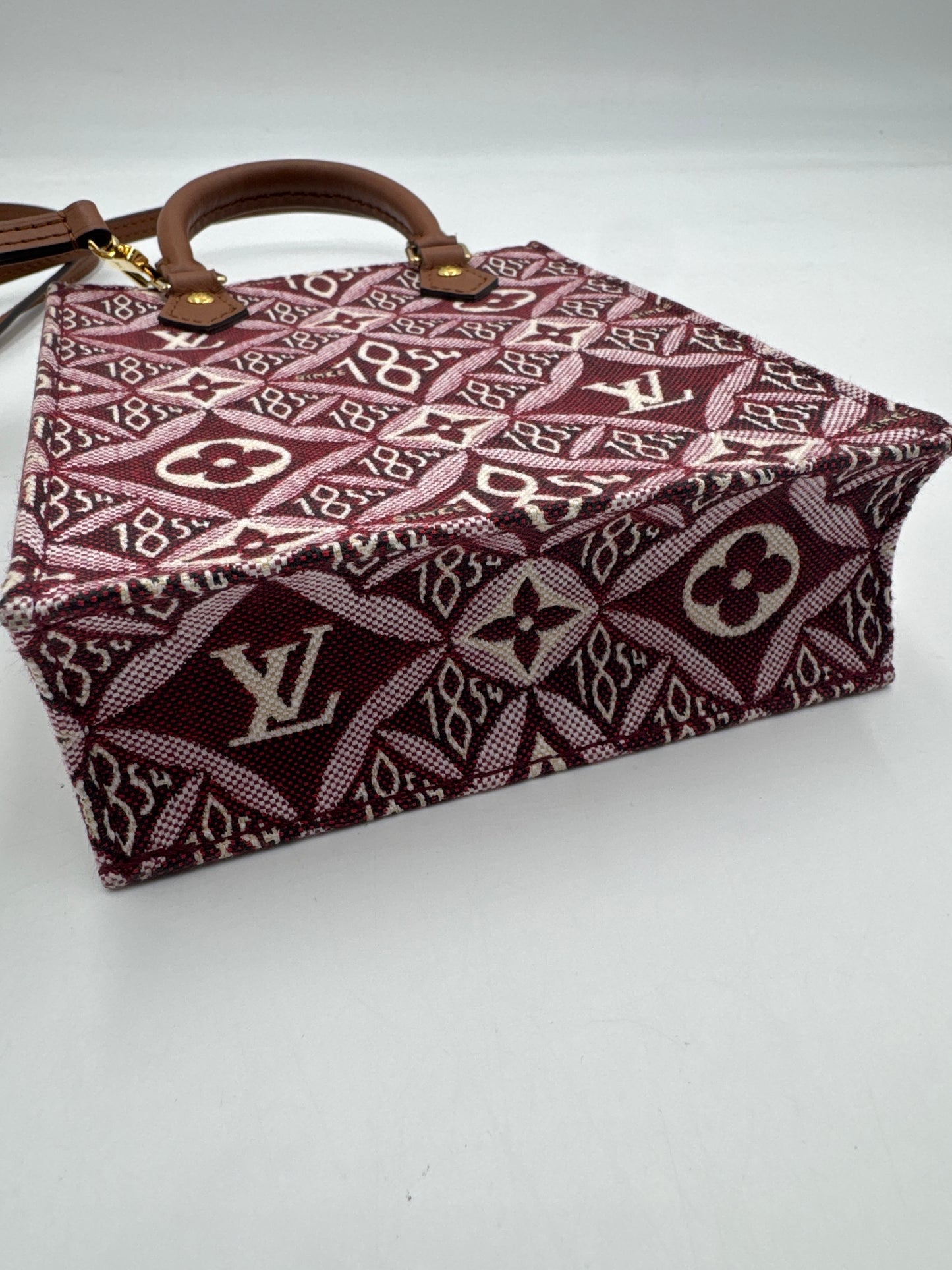 Louis Vuitton Limited Edition 1854 Petit Sac Plat Bag, Burgundy