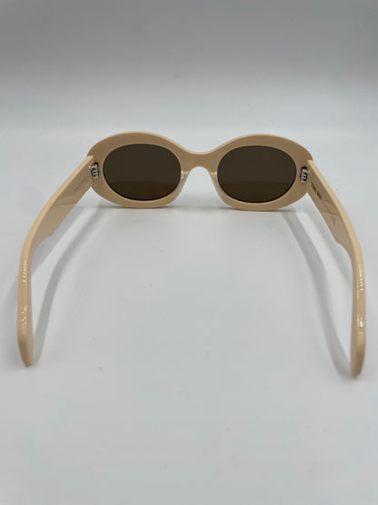 Celine Triomphe Oval Sunglasses, Ivory