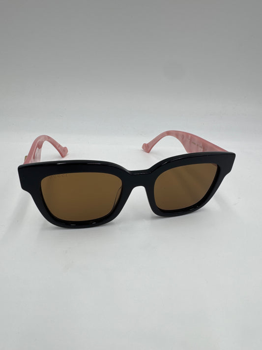 Gucci Black/Pink Rectangular Frame Sunglasses