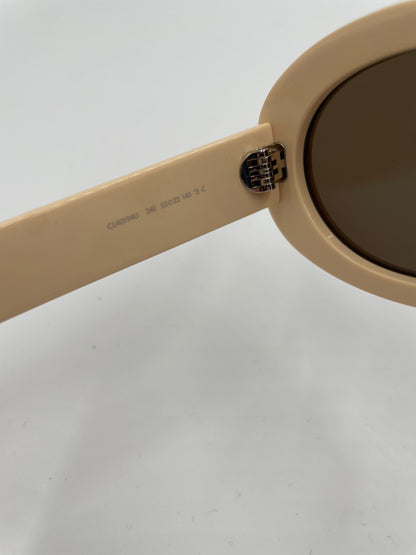 Celine Triomphe Oval Sunglasses, Ivory