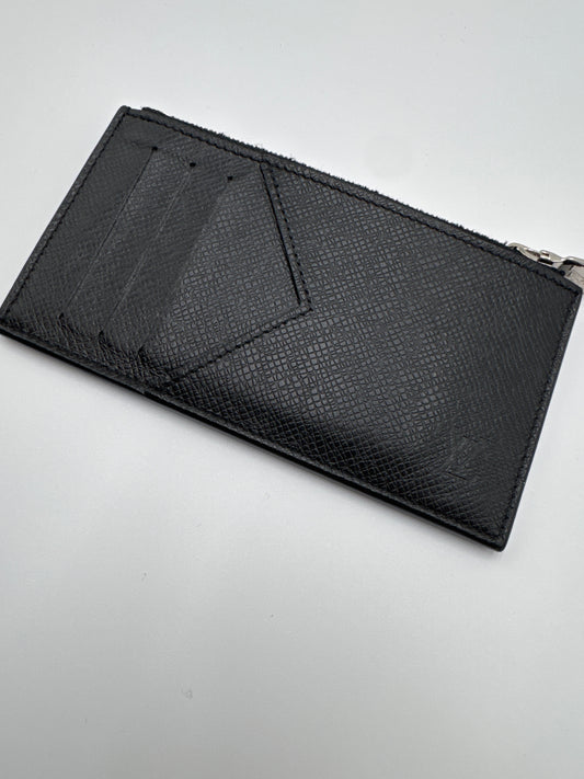 Louis Vuitton Taiga Zippy Card Holder, Black