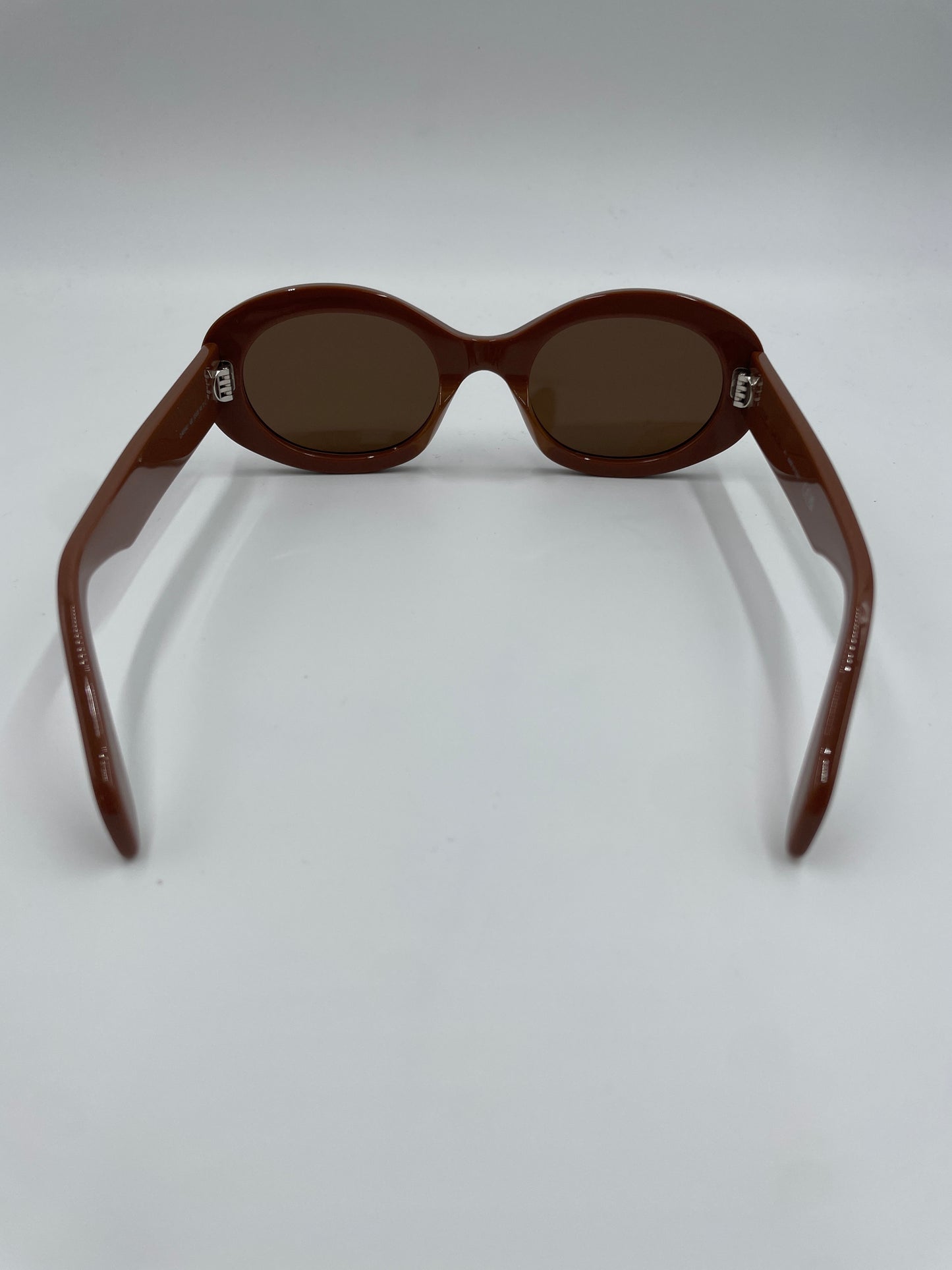 Celine Triomphe Oval Sunglasses, Camel