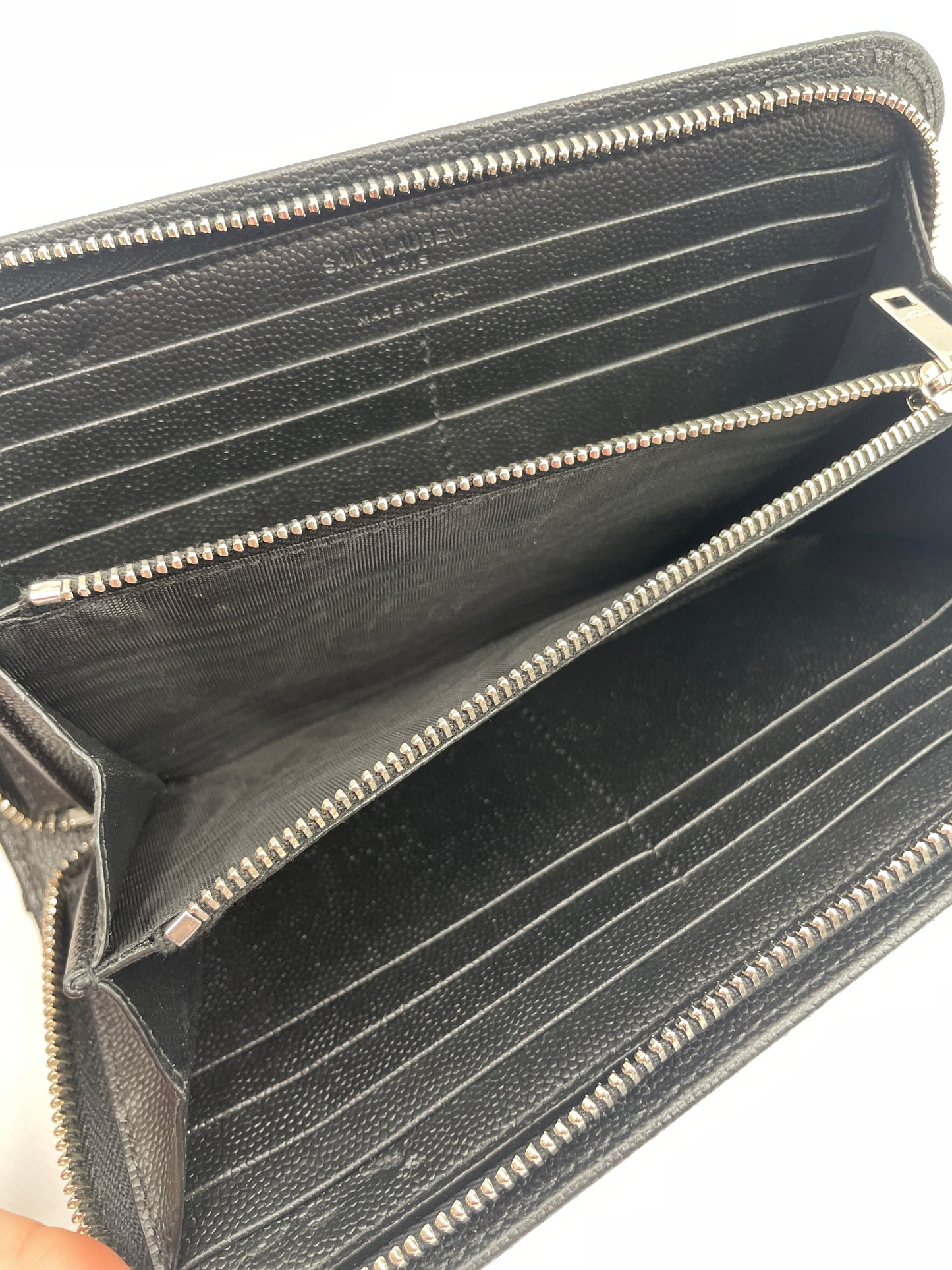 YSL Paris Zip Around long wallet, leather